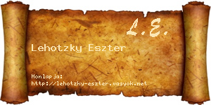 Lehotzky Eszter névjegykártya